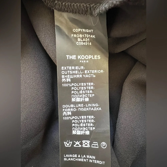 $350 The Kooples Black Ruffle Flowy Turquoise Beaded Hi Low Dress Sz 1 Small - Picture 10 of 10